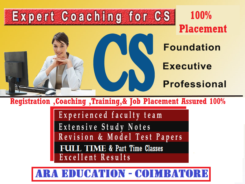 Best CSEET CS Foundation CS Executive CS Intermediate CS Final Coaching Classes in Coimbatore TamilNadu India.